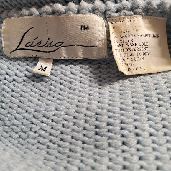 VTG 90s Larisa Knit Sweater V-neck Metallic Ski Snow Icicle Winter Wonderland - Picture 6 of 6